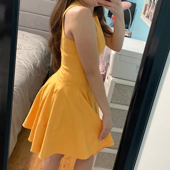 Tibi yellow ponte sleeveless fit and flare dress - Picture 4 of 12